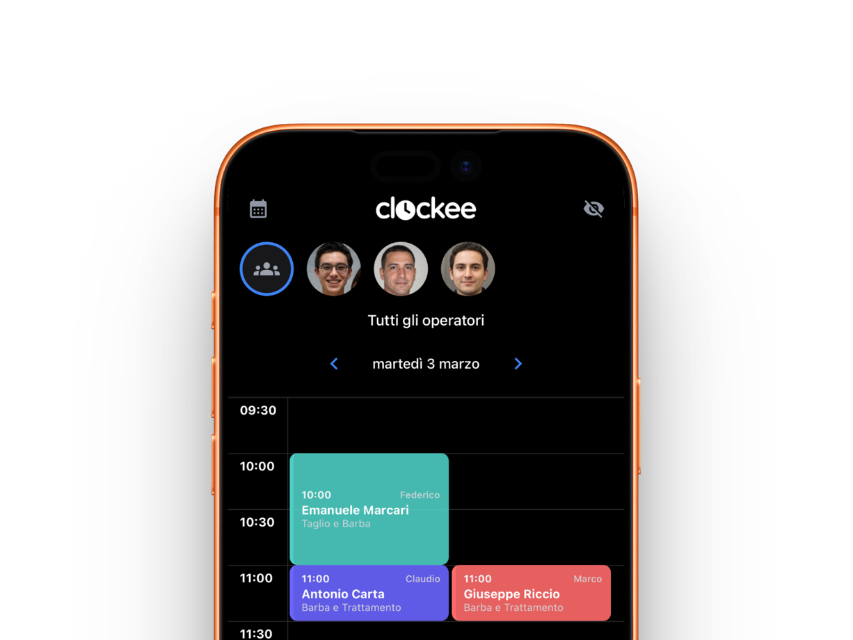 Clockee, prenotazione appuntamento barber shop